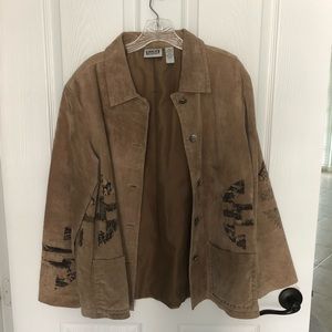 FINAL SALE Brown Leather Jacket Chico’s Women’s L